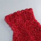 Floral Rose appliqués Backless Mini Dress