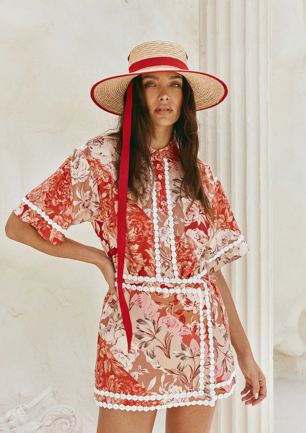 Rosé Muse Lace Trim Co-Ord Set