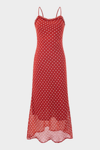 Polka Dot Charm Maxi Dress In Red