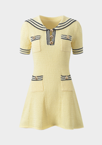Marina Stripe Button Detail Knit Mini Dress