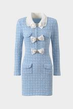 Elegance Bow Tailored Tweed Mini Dress