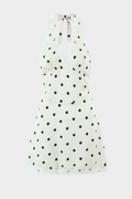 Polka Charm  Backless Halter Mini Dress
