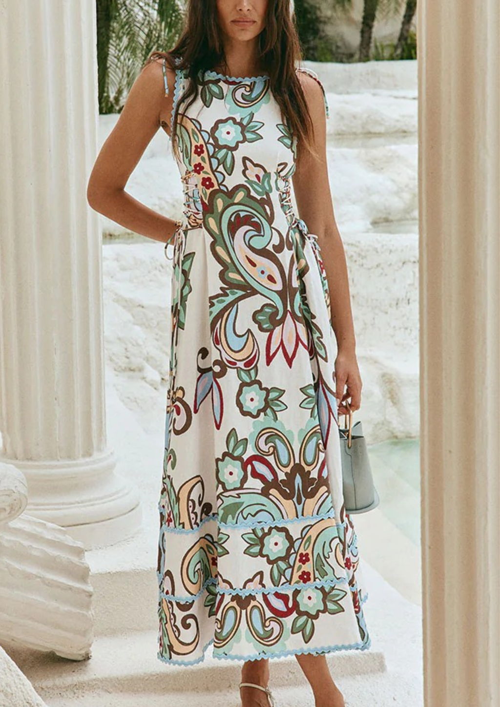 Santo Lace-Up Maxi Dress