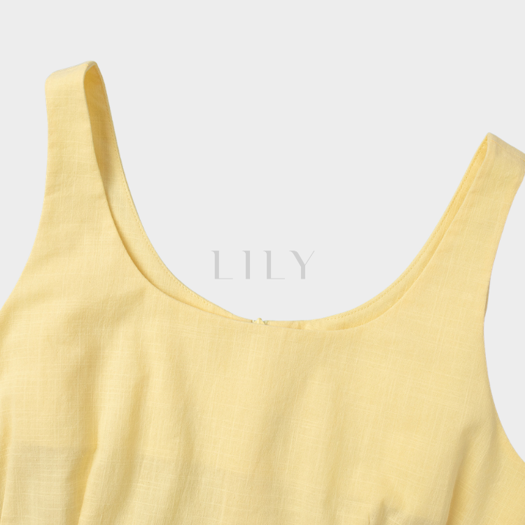 Melow Tailored Cotton Maxi Set - Yellow