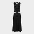 Pearl Trim Elegance Maxi Dress
