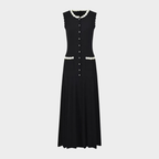Pearl Trim Elegance Maxi Dress
