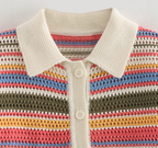 Sunset Stripe Hollow Knit Set