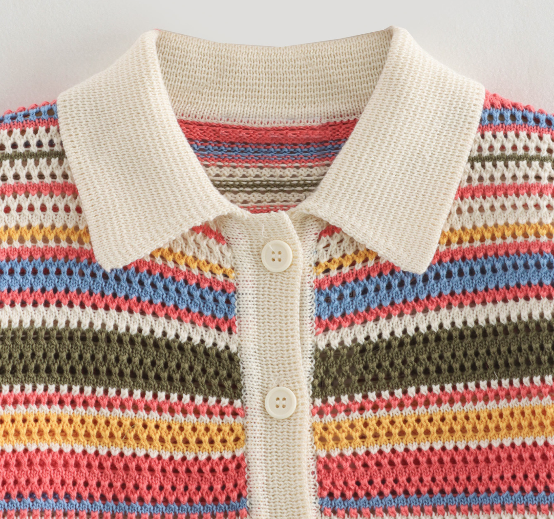 Sunset Stripe Hollow Knit Set