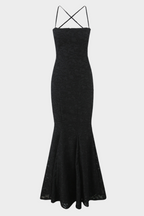 Lily - Backless Lace Up Mermaid Maxi Dress