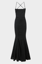 Lily - Backless Lace Up Mermaid Maxi Dress