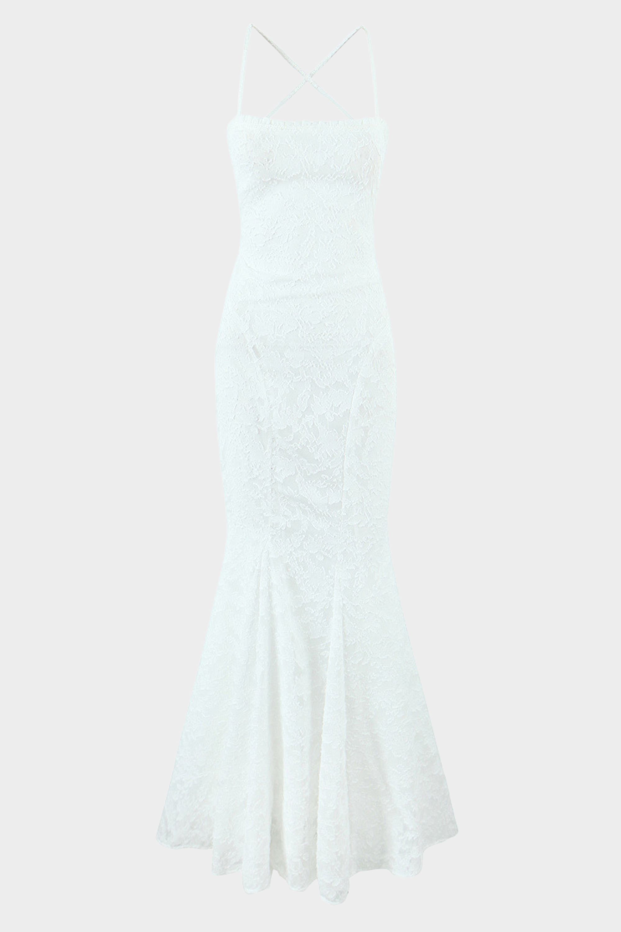 Lily - Backless Lace Up Mermaid Maxi Dress