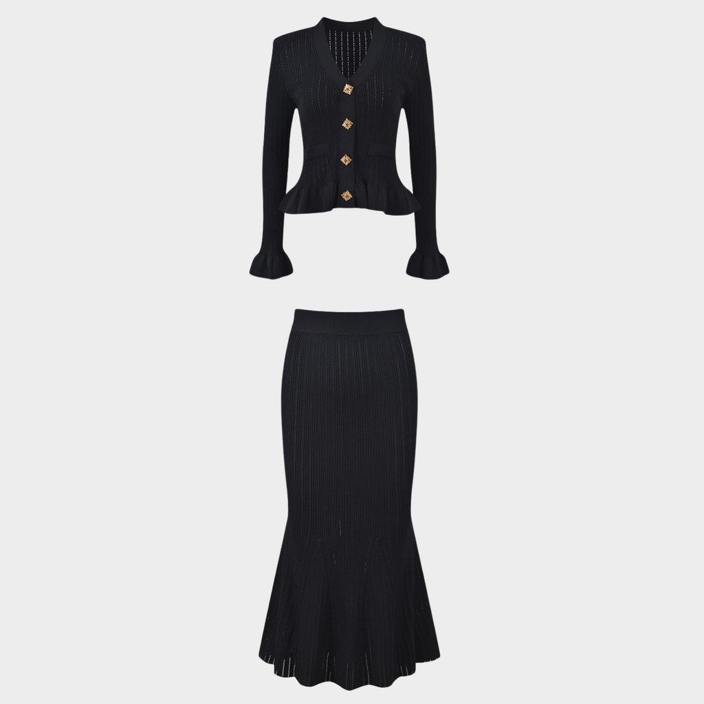 Noir Charm Ruffle Set