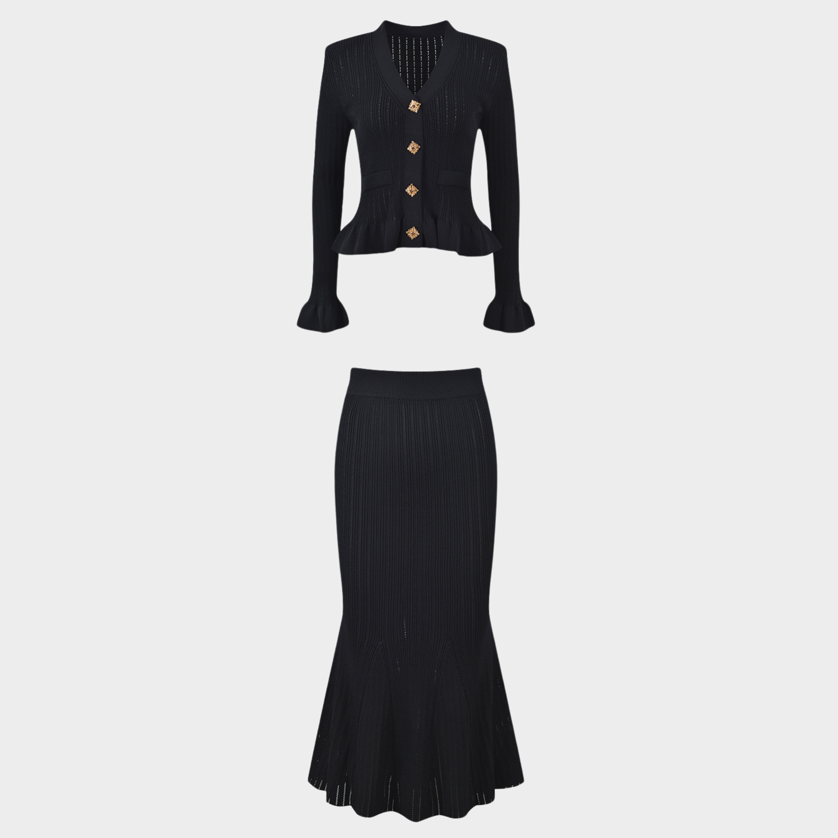 Noir Charm Ruffle Set