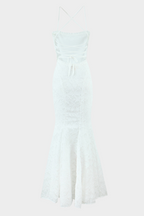 Lily - Backless Lace Up Mermaid Maxi Dress