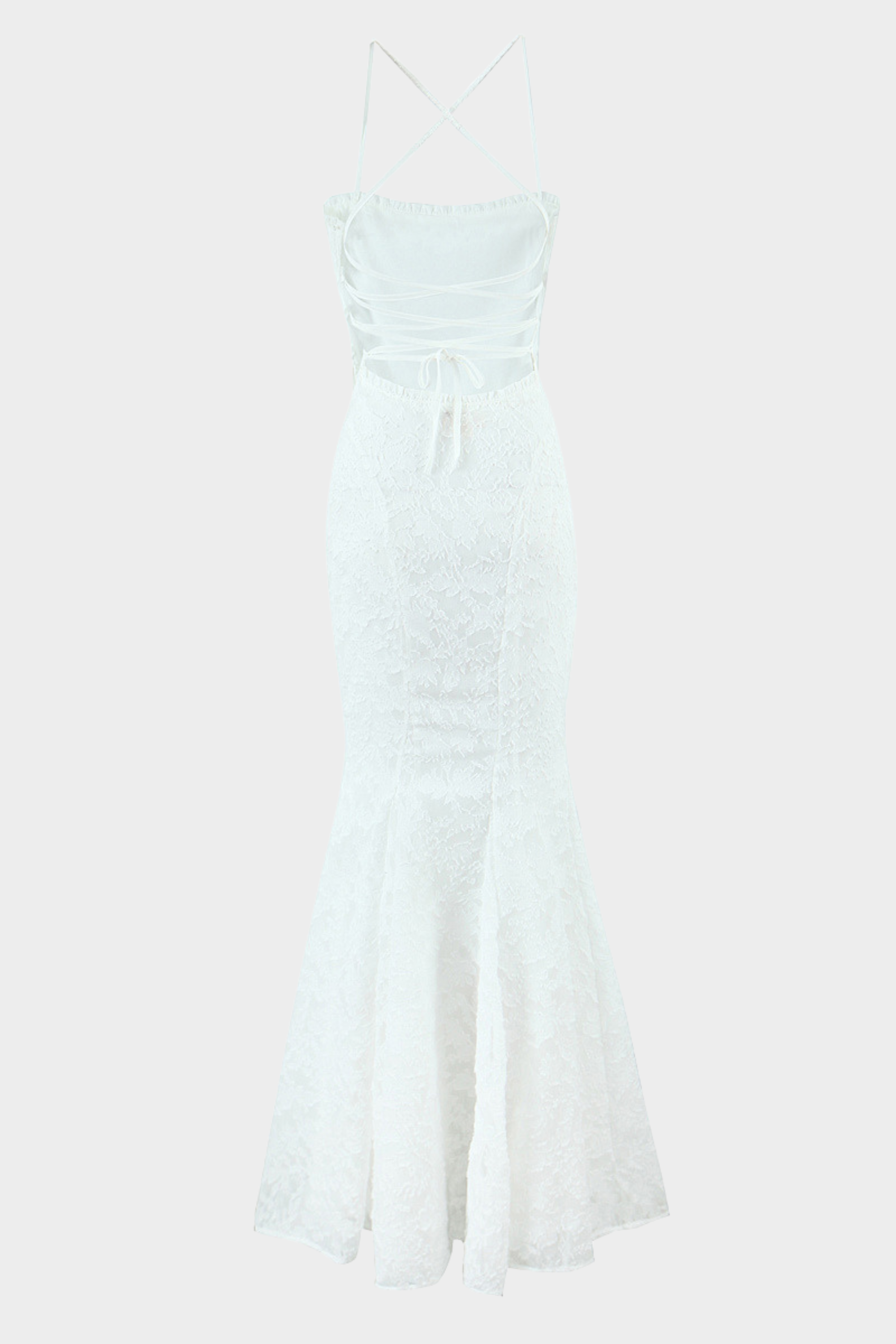 Lily - Backless Lace Up Mermaid Maxi Dress