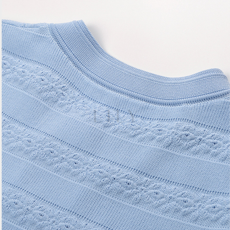 Sky Blue  Elegance Textured Knit Maxi Dress