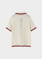 Ivory Trim Hollow Knit Lounge Set