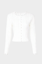 Rosette Pearl Knit Flower Cuffs  Top