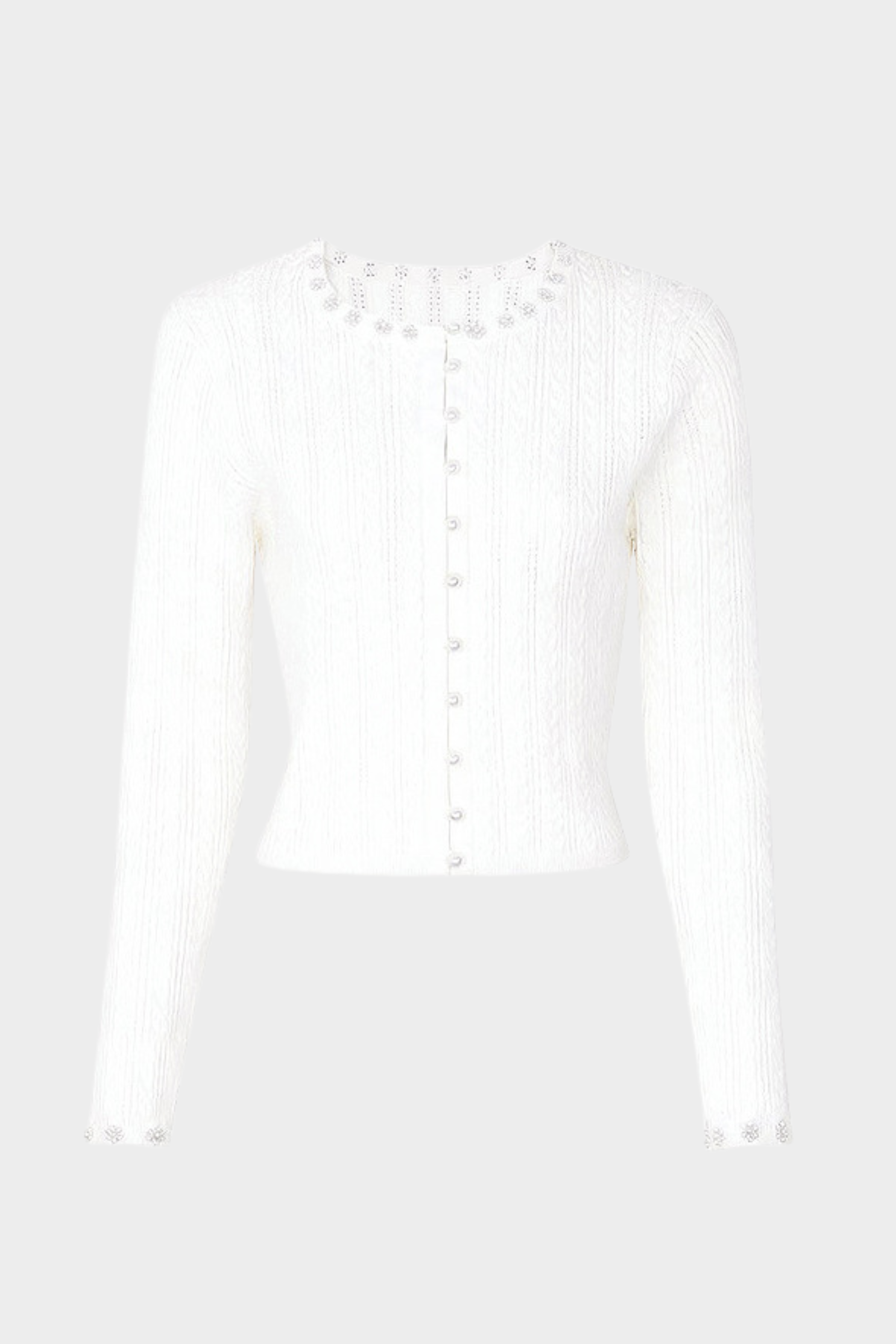 Rosette Pearl Knit Flower Cuffs  Top