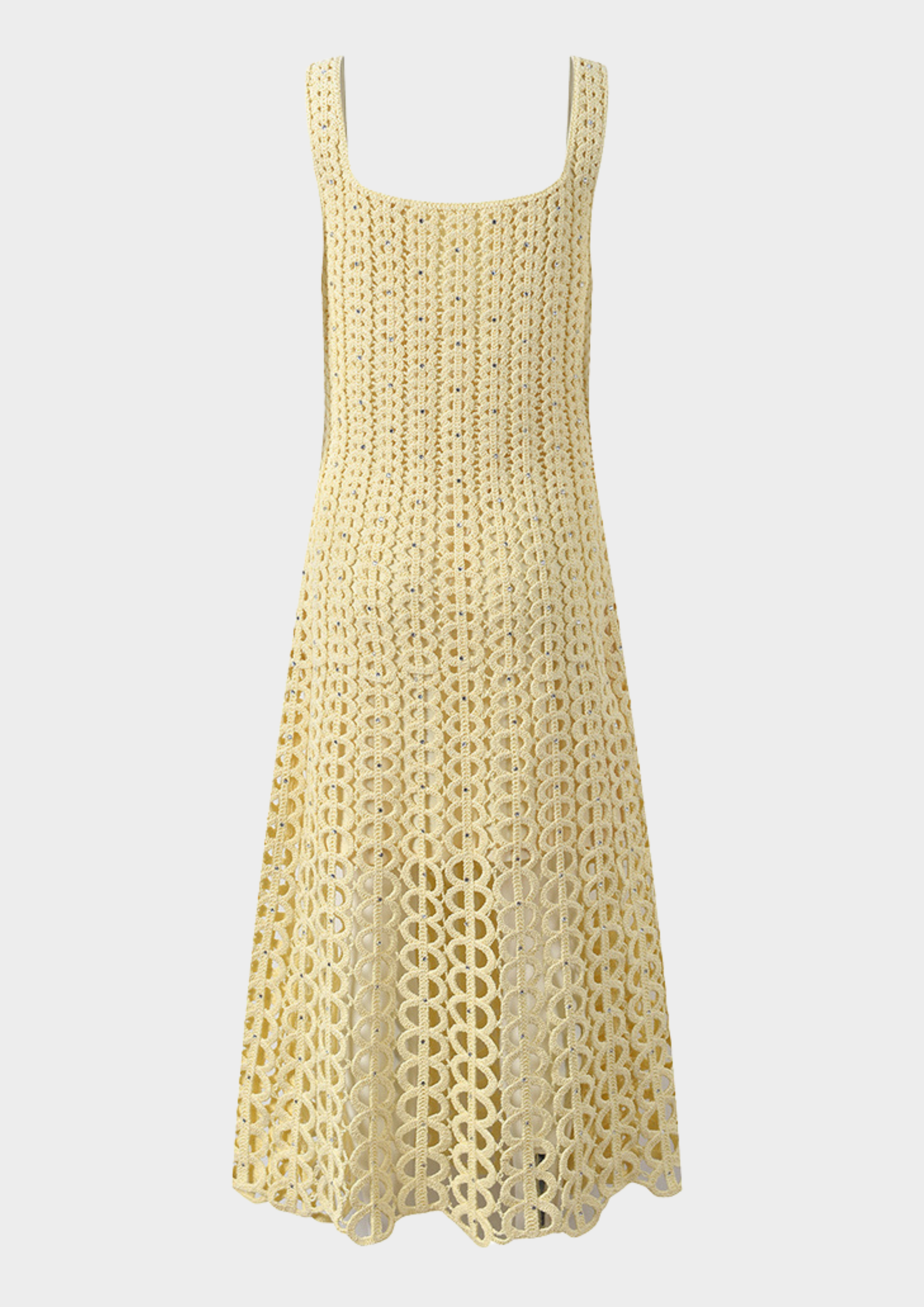 Sunlit Rhinestone Hollow Knit Maxi Dress