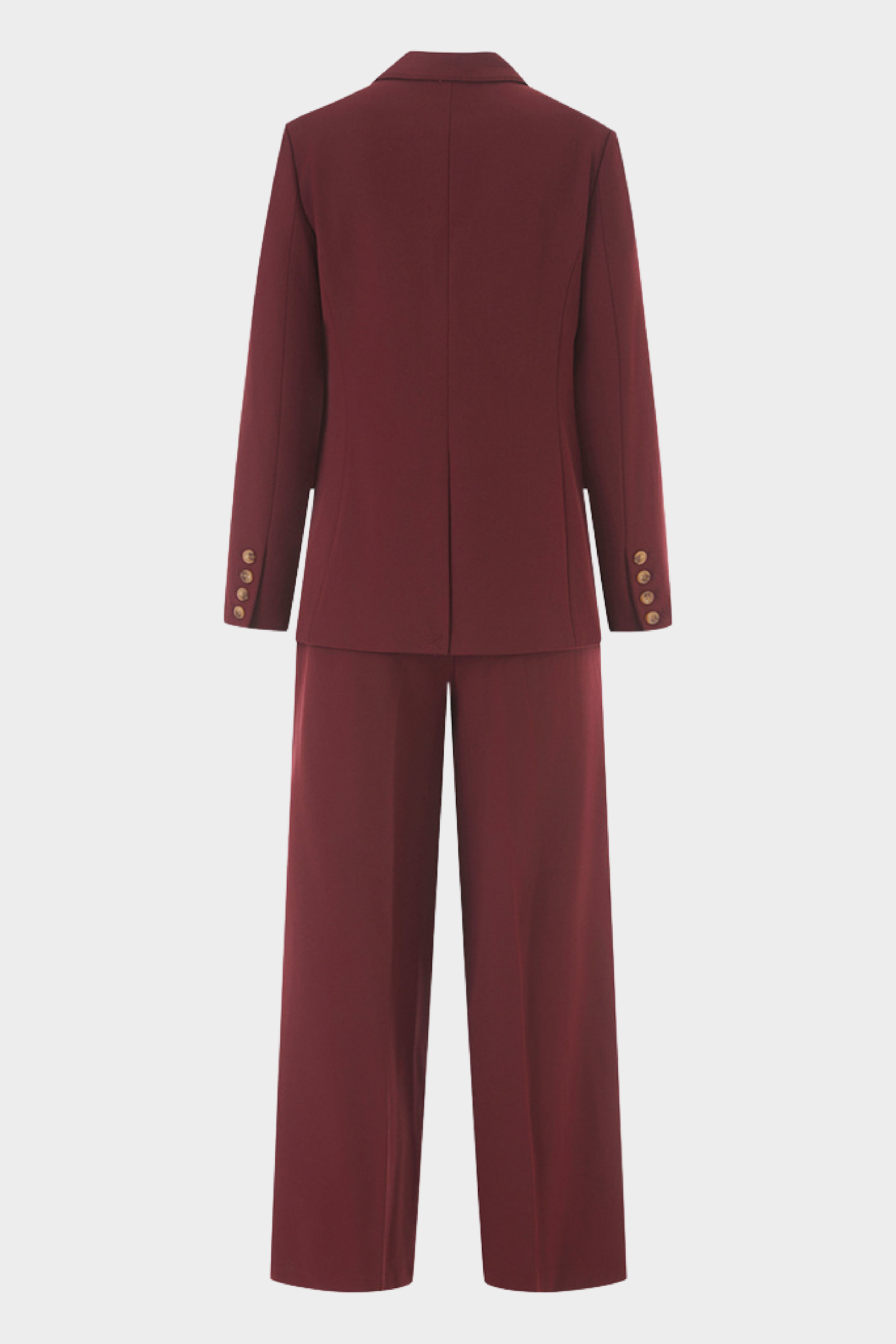 Signature Bordeaux Structured Suit with Wide Leg Trousers