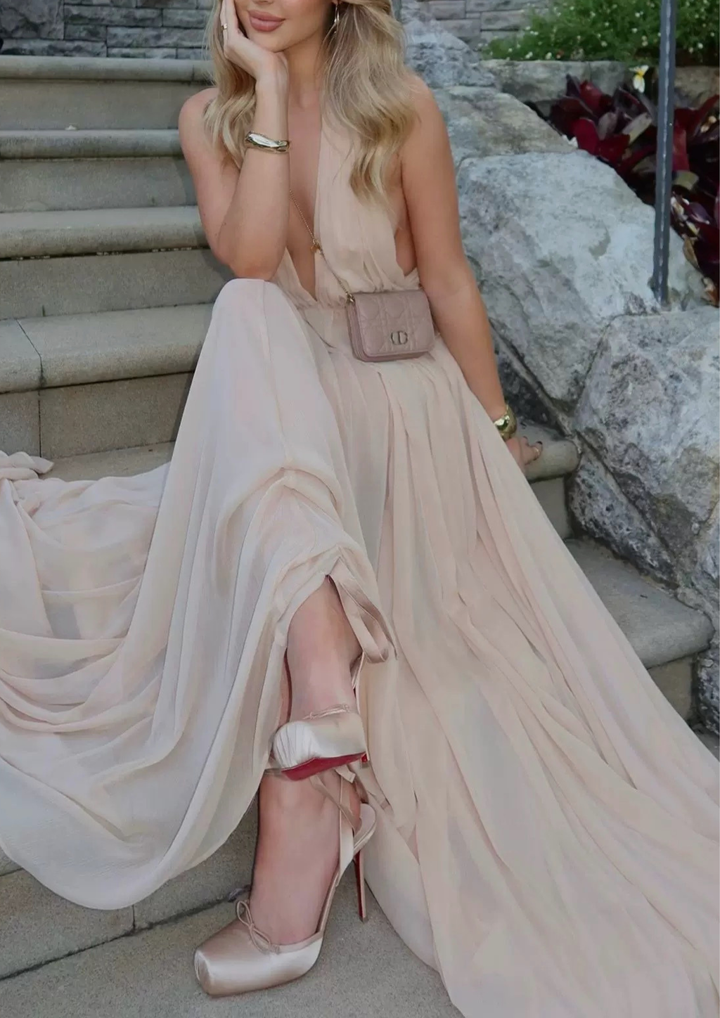 Ethereal Drape Backless Maxi Dress