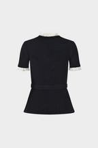 Velvet Pearl Luxe Waist Cardigan Top