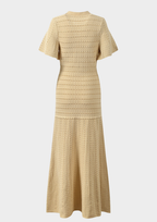 Golden Sand Embellished Knit Maxi Dress
