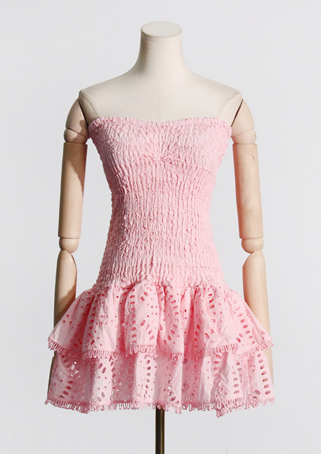 Mila  Embroidered Strapless Mini Dress