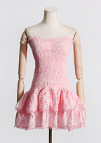 Mila  Embroidered Strapless Mini Dress
