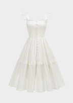 Ivory Meadow Smocked Midi Dress