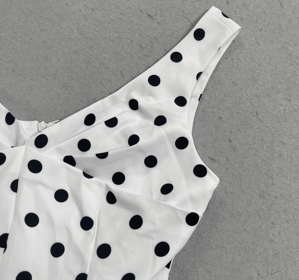Monroe Polka Flared  Midi Dress