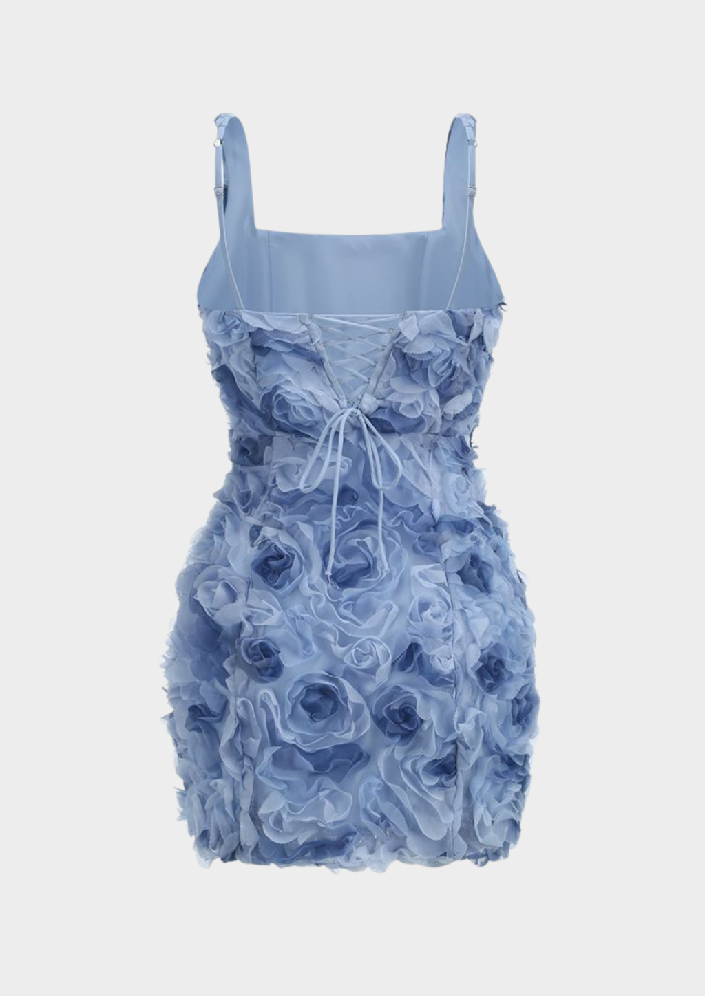 Rosé Bloom Flower Lace Back Mini Dress
