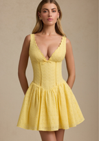 Sole Deep V Lace Mini Dress