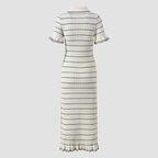 Coastal Ice Knit Polo Maxi Dress