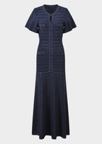 Beaded Elegance Buttoned Maxi Dress