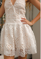 Apricot  Bloom  Halter Backless Mini Dress