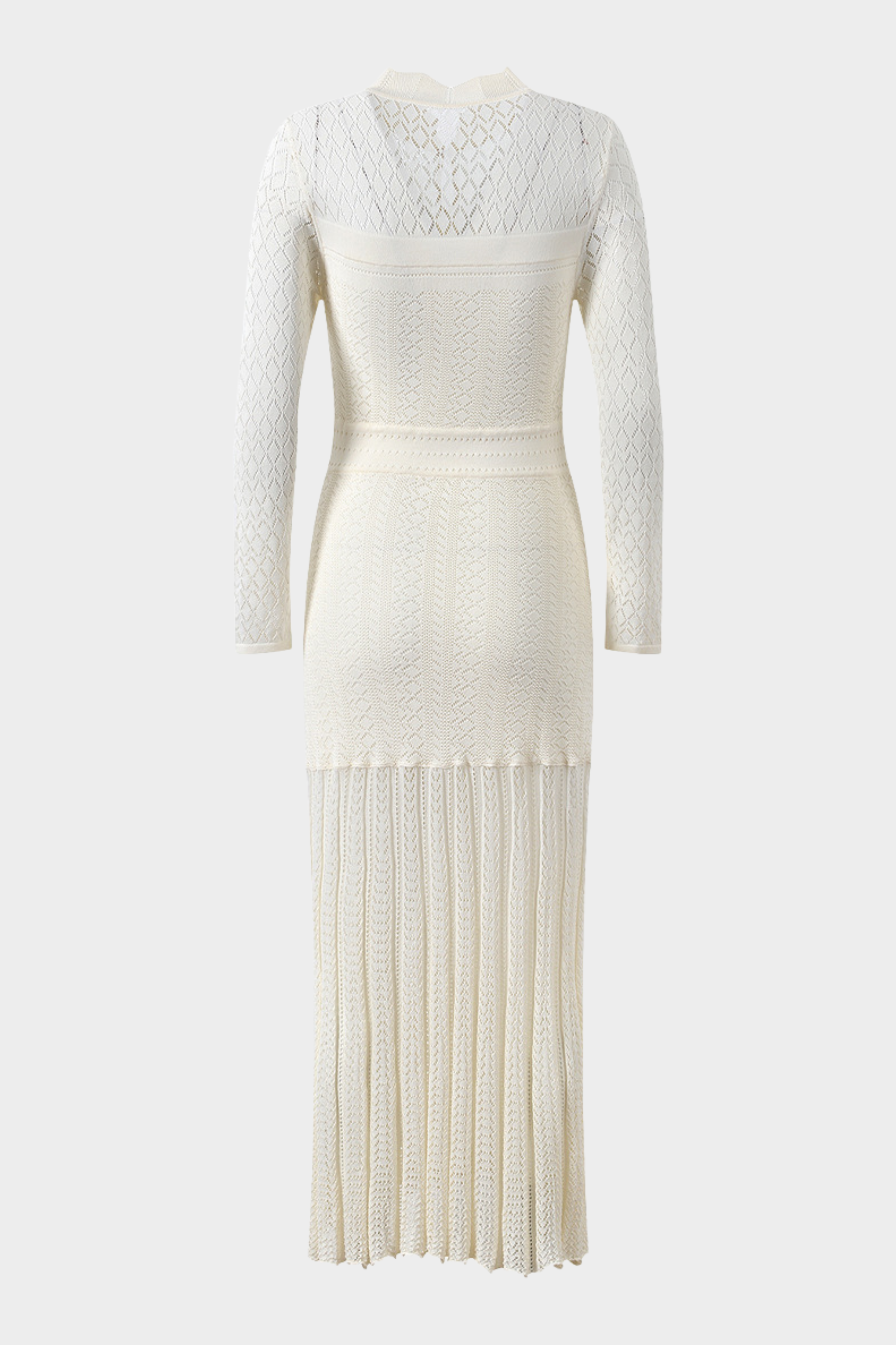 Ivory Luxe Weave Crochet Maxi Dress