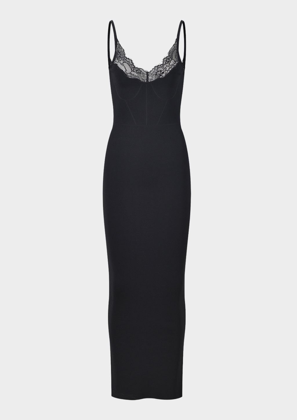 Lace Trim Sculpting Maxi Dress