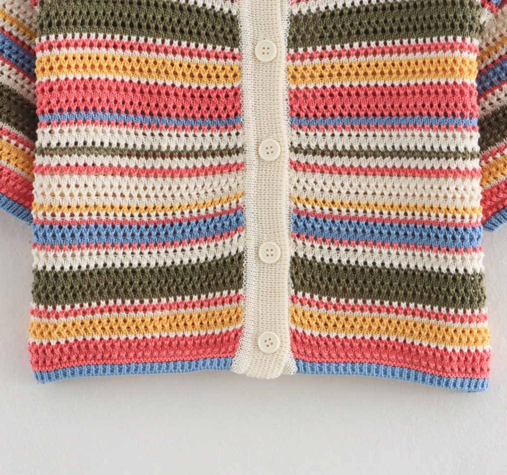Sunset Stripe Hollow Knit Set