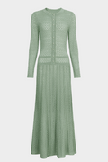 Lily – Silk Knit Pearl Button Suspender Maxi Dress