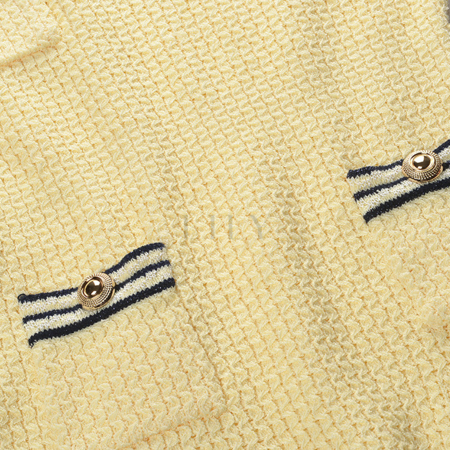 Marina Stripe Button Detail Knit Mini Dress