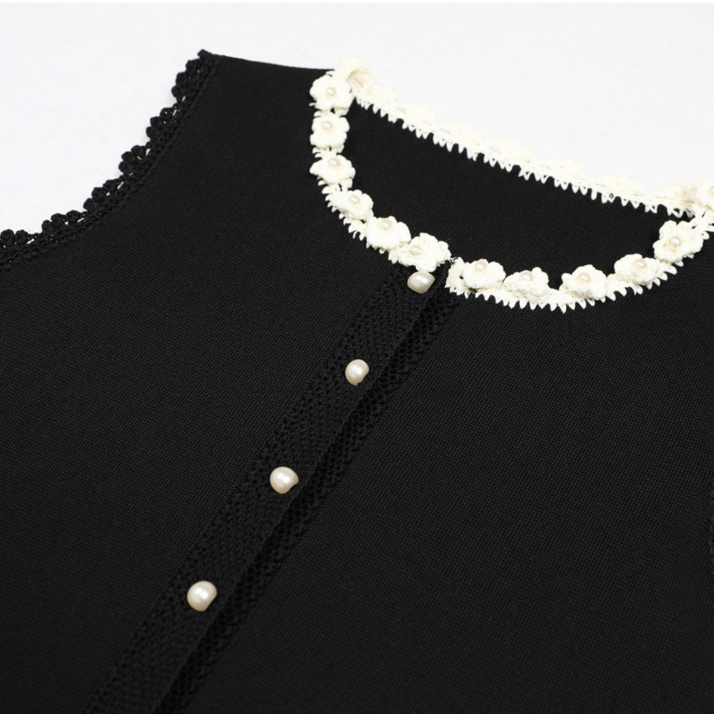 Pearl Trim Elegance Maxi Dress