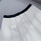 Elise White Sequin Tweed Skirt