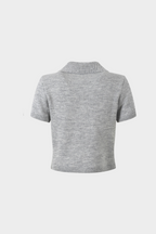 Diamond Beaded Soft Wool Collar Top