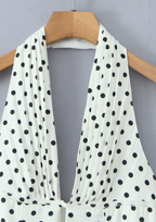 Velour Dot Halter Backless Mini Dress