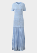 Celeste Pearl Lace Pleated Maxi Dress