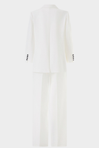 Signature Tailored classic Contrast  Buttons Suit Set