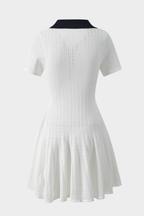 Capri Pearl Viscose knit Hollow Mini Dress