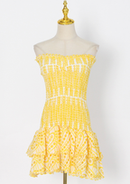 Sunlit Embroidered Strapless Mini Dress